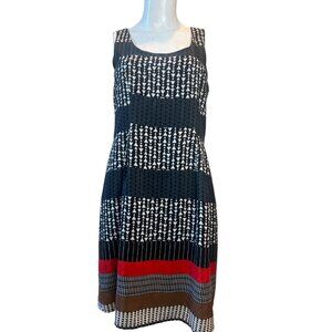 Bar lll Sheath Dress Sleeveless Geometric Square Neck Black White Size Small